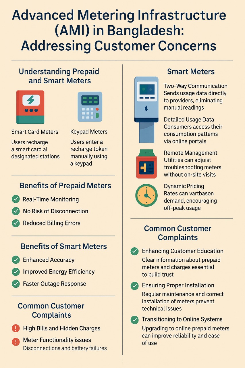 ADVANCED METERING INFRASTRUCTURE (AMI) IN BANGLADESH: ADDRESSING CUSTOMER CONCERNS    Bangladesh’s shift to Advanced Metering Infrastructure (AMI) is transforming how electricity is billed and consu